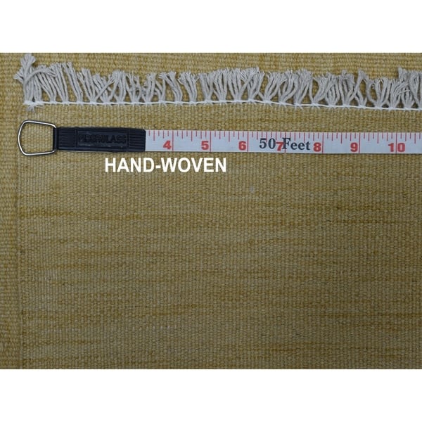 Shahbanu Rugs Beige Shades Flat Weave Kilim Pure Wool Hand Woven Runner ...