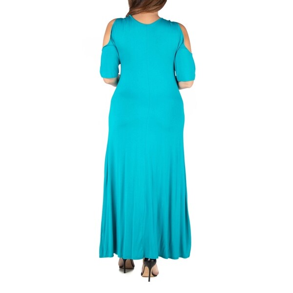 cold shoulder plus size maxi dress