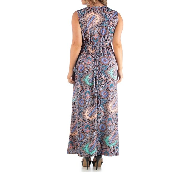 paisley casual plus size maxi dresses