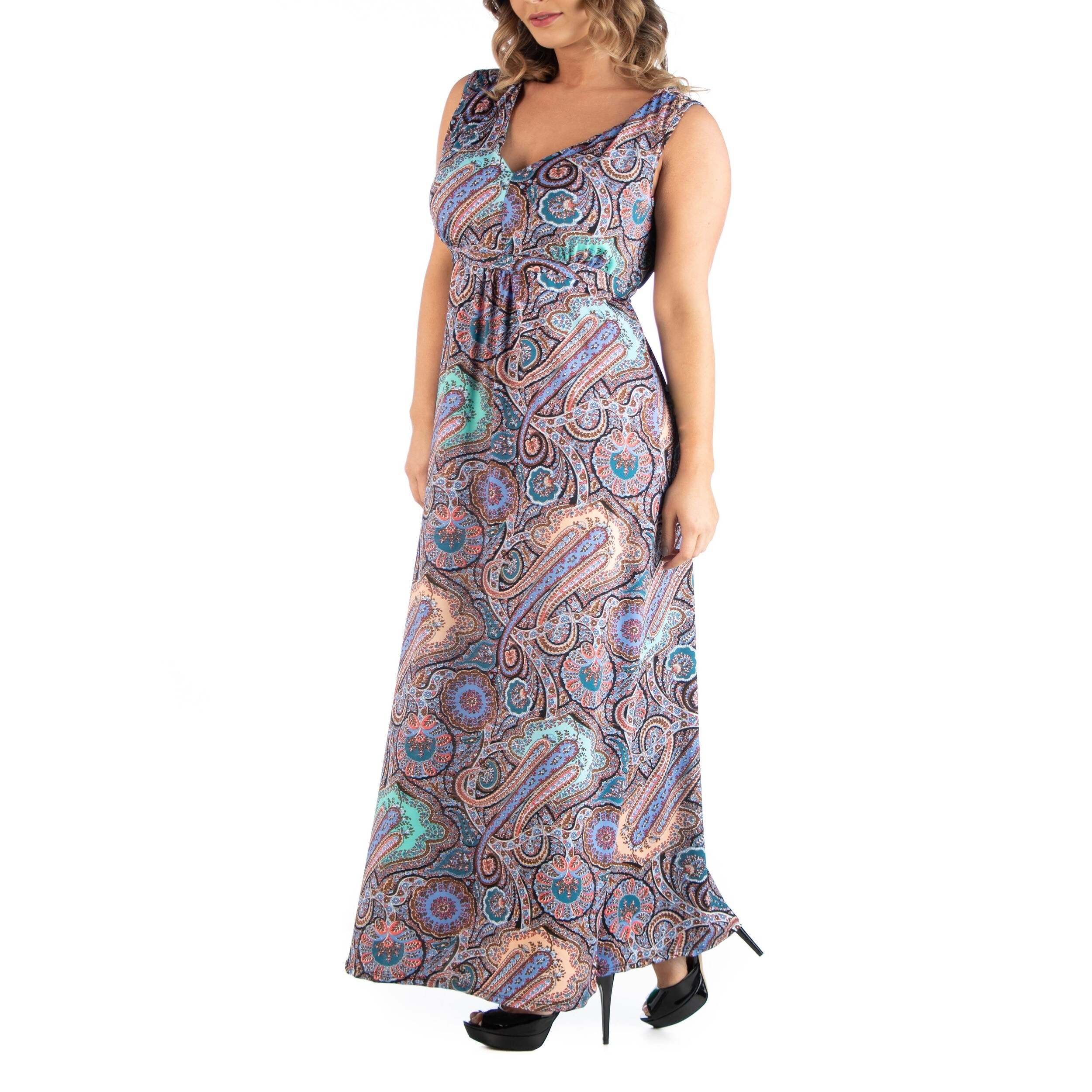 plus size paisley maxi dress