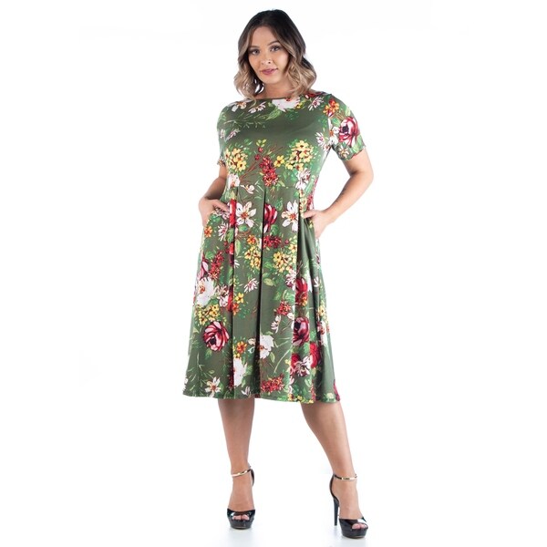 plus size floral midi dress