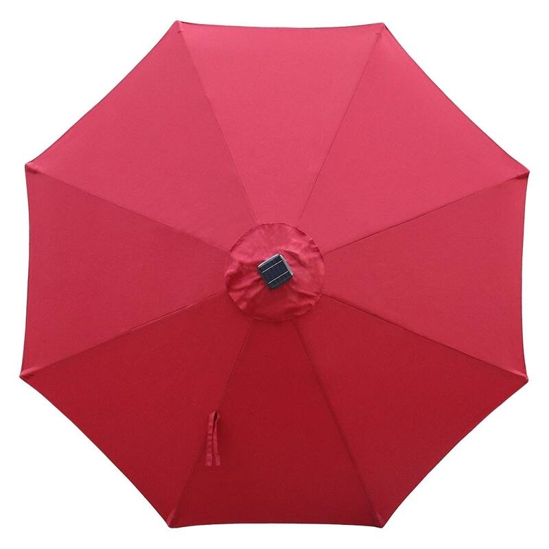 Maypex Solar Market Umbrella with Bluetooth Speakers - Red