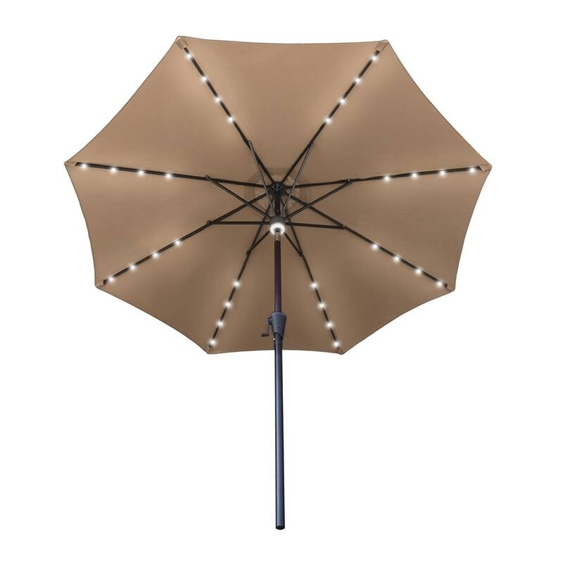 Maypex Solar Market Umbrella with Bluetooth Speakers - Red