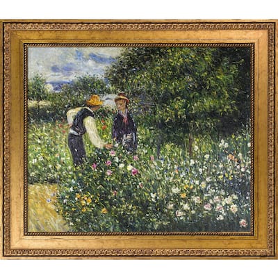 La Pastiche Picking Flowers, 1875 with Versailles Gold King Frame, 26" x 30"