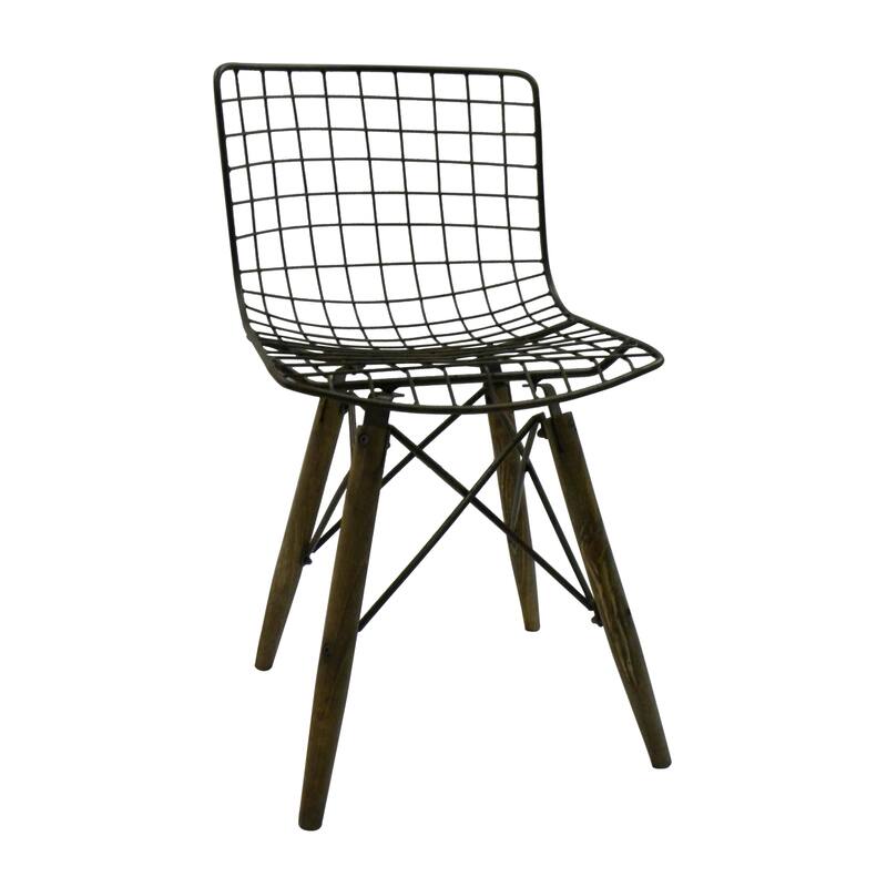 Metal Wire Industrial Dining Room Chair, set of 2