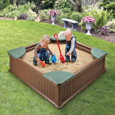 Badger Basket Woodland 2-in-1 Sandbox and Garden Planter - 48.5" x 48.5" x 12"