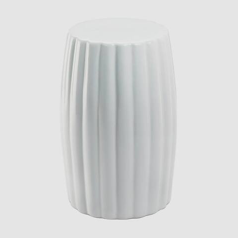Cinthia Modern Striking Glossy White Ceramic Stool