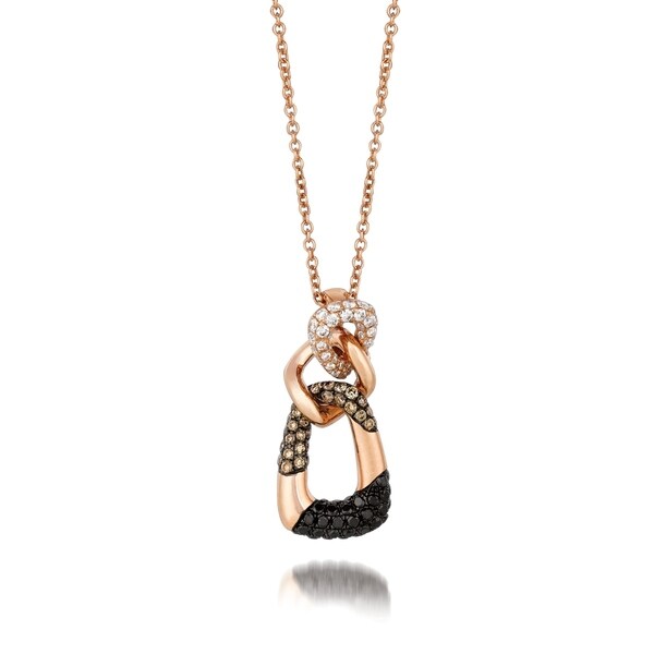 chocolate diamond rose gold necklace