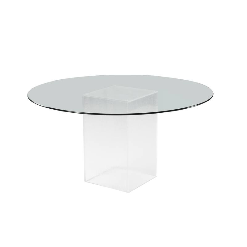 Somette Valor Round 5-Piece Dining Set with Grey Fully Upholstered Chairs