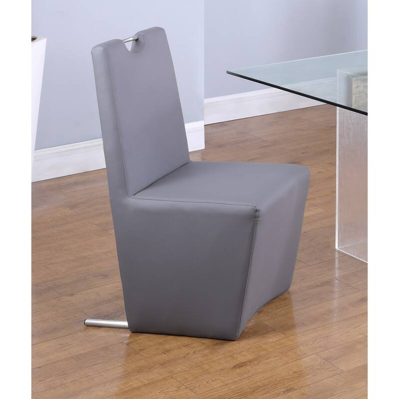 Somette Valor Round 5-Piece Dining Set with Grey Fully Upholstered Chairs