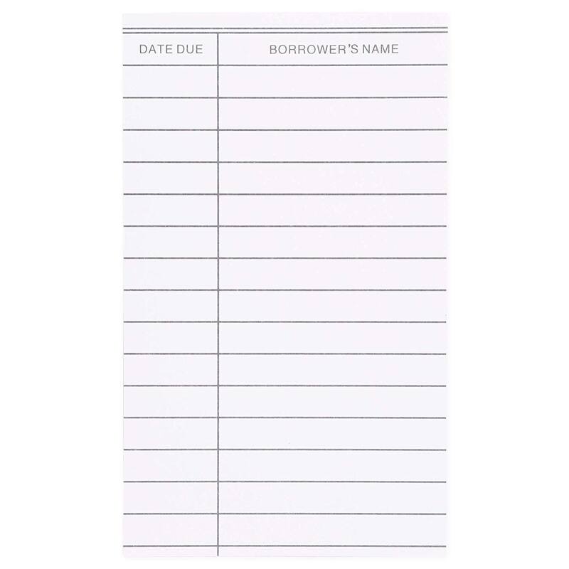 Sustainable Greetings 600x Library Index Checkout Cards for Due Date Record Keeping, White, 5 x 3 inch