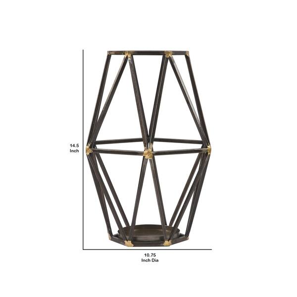 Shop Metal Candle Holder With Open Geometric Design Black Overstock 31109794