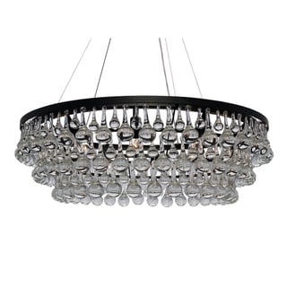 Bistro Clear Glass Globe Chandelier, 12 Light Brushed Nickel Finish Bistro Clear Glass Globe Chandelier, 12 Light Brushed Nickel Finish