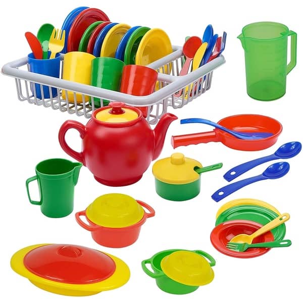 IQ Toys 40 Pc Play Dish Set Pretend Play Childrens Unbreakable