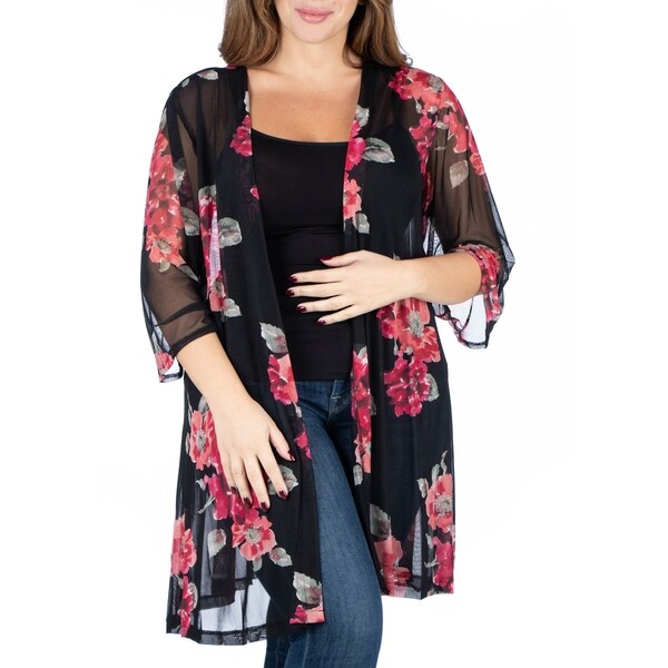 black floral kimono cardigan