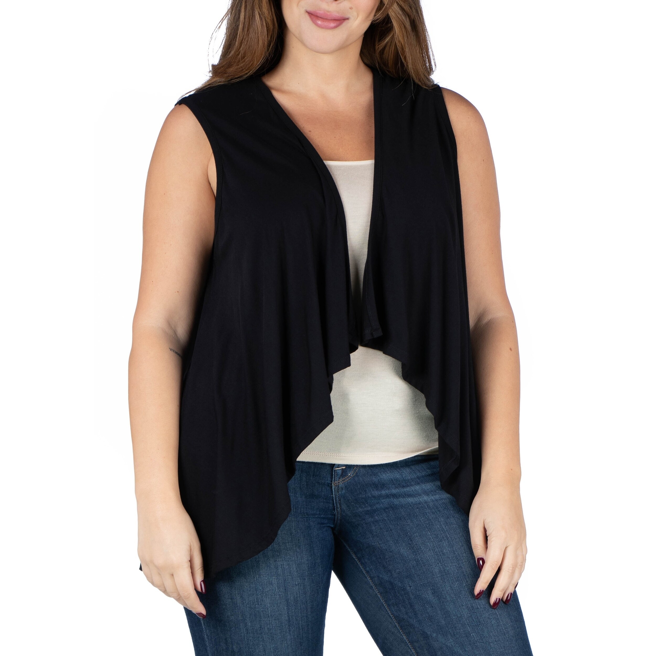 open front cardigan vest