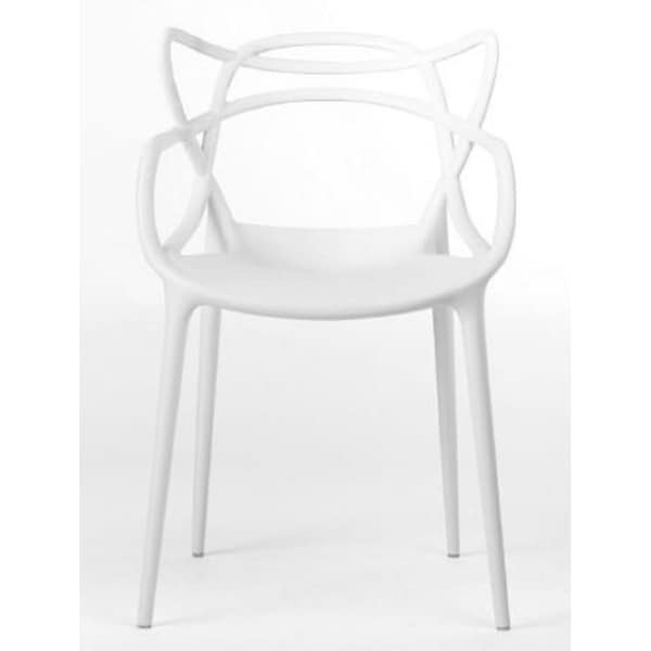 Dining chair made of polypropylene Stackable White. Set of 4