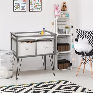 Badger Basket Contempo Convertible Changing Table with Two Baskets - Gray - 34" x 20.75" x 32.5"