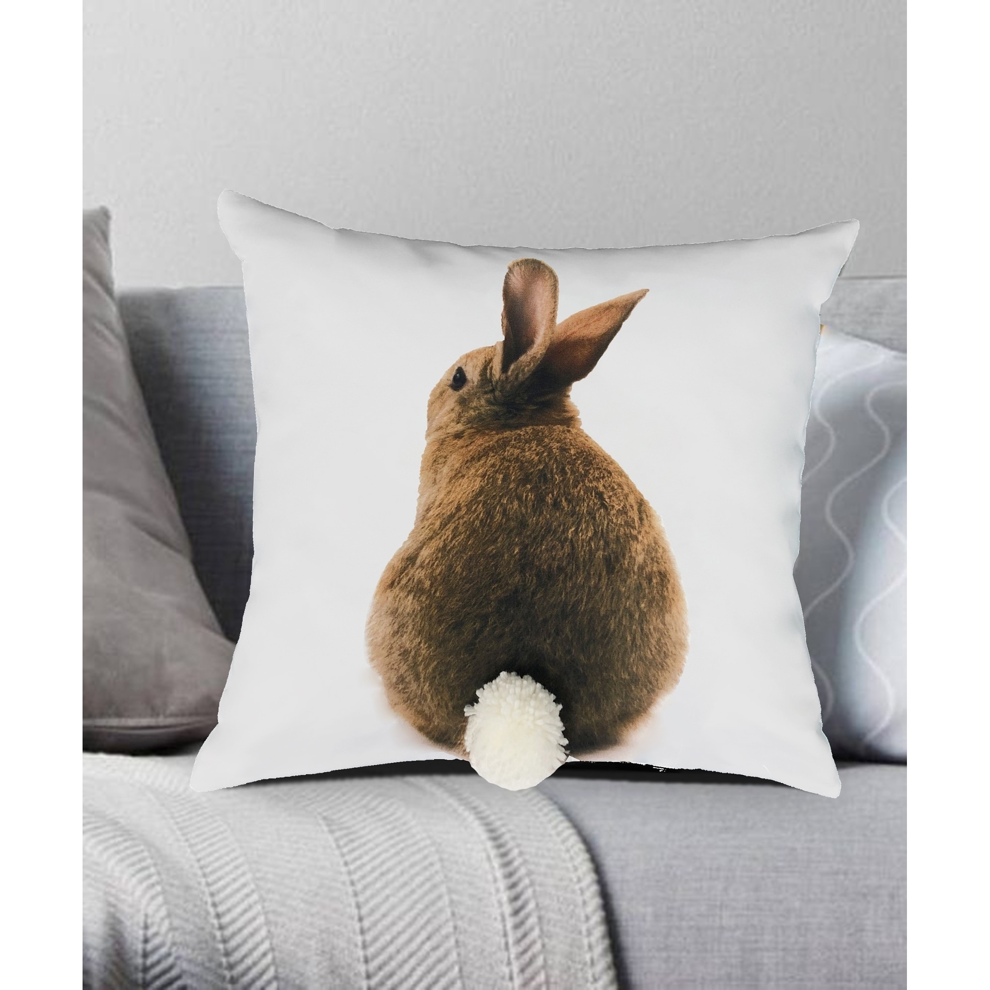 Bunny Tail Dark Chocolate Decorative Pillow 18x18 Overstock