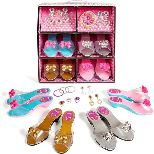 princess dress up shoes set Expressions 3-Pack Princess Shoe Set - Dress Up Royalty Kids Wedge Heels  Slip On Shoes