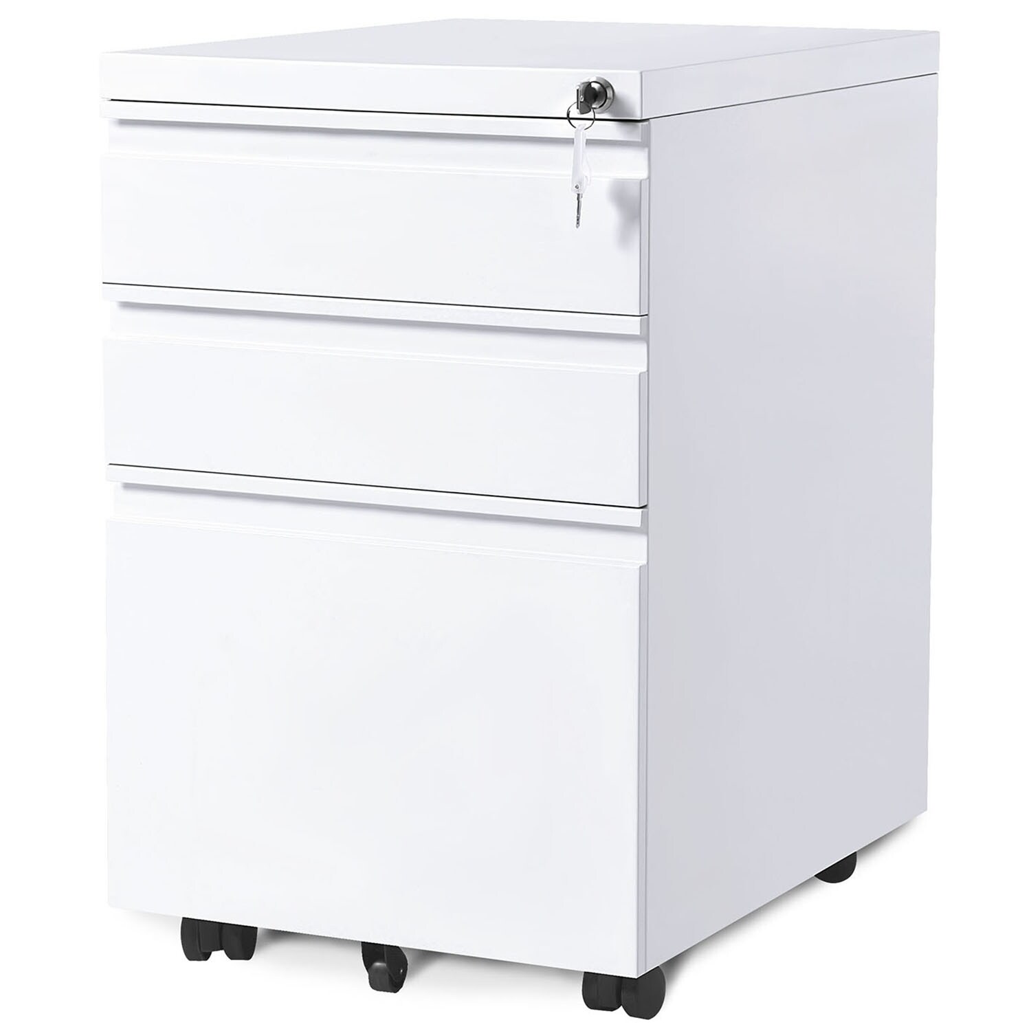 Shop Merax 3 Drawer Mobile File Cabinet Fully Assembled Except Casters Overstock 31118321