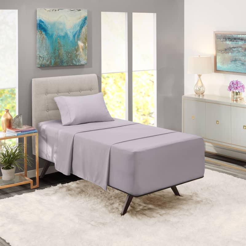 Nestl Extra Deep Pocket Sheet Set - Light Gray Lavender - Twin