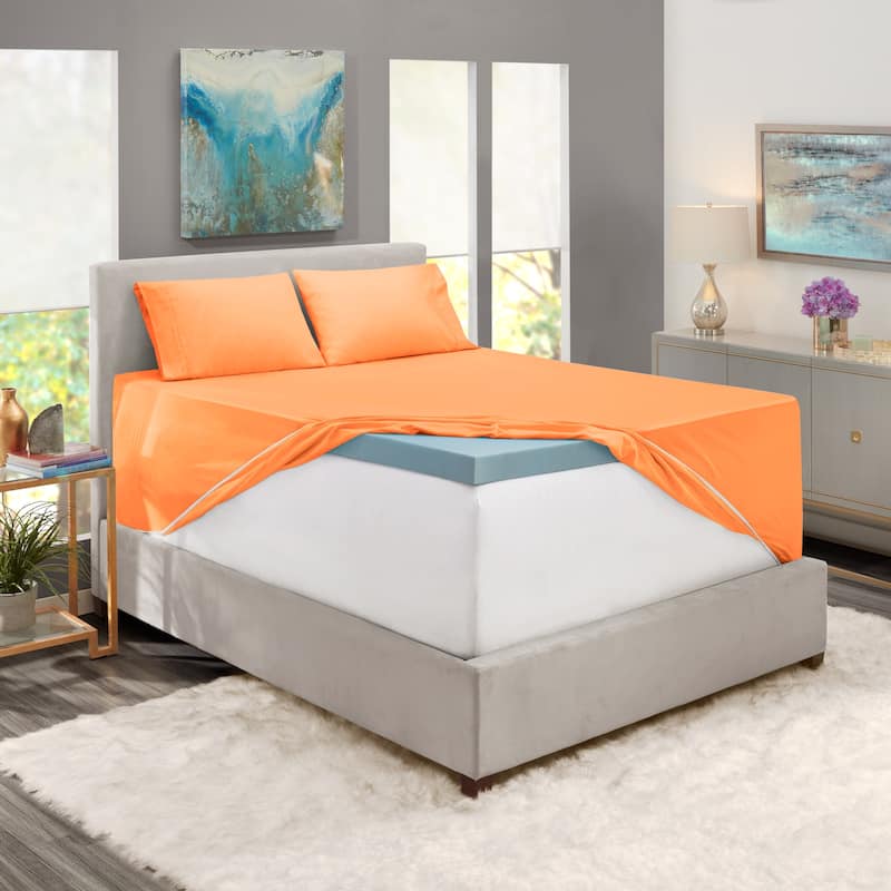 Nestl Extra Deep Pocket Sheet Set - Apricot Buff Orange - California King