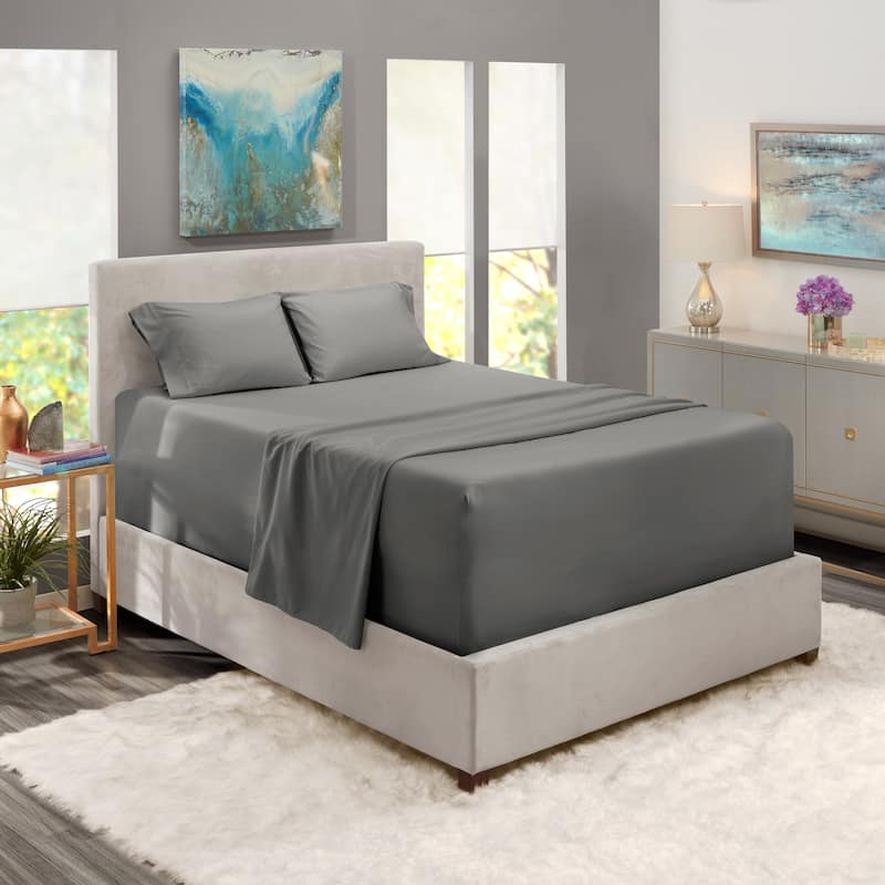 Nestl Extra Deep Pocket Sheet Set - Charcoal Stone Gray - Queen