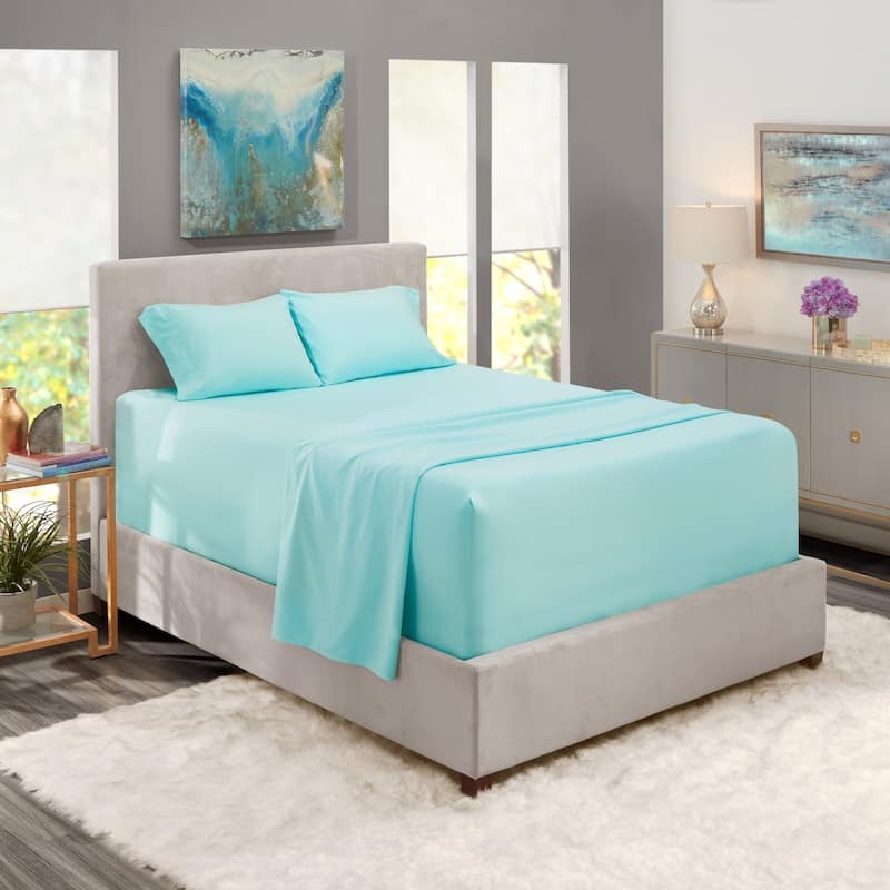 Nestl Extra Deep Pocket Sheet Set - Light Baby Blue - Queen