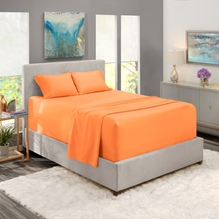 California or Eastern King Bed Sheets Set - 4 Piece Bedding - Brushed Microfibe