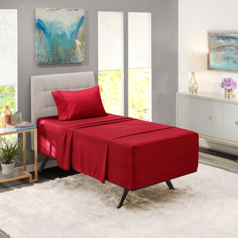 Nestl Extra Deep Pocket Sheet Set - Burgundy Red - Twin XL