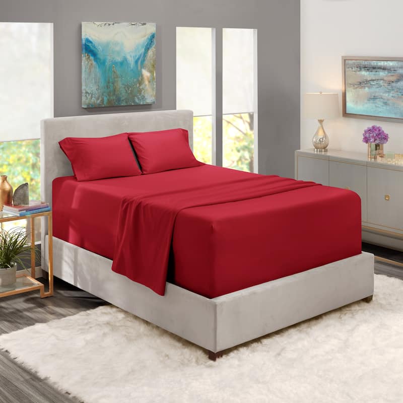Nestl Extra Deep Pocket Sheet Set - Burgundy Red - King