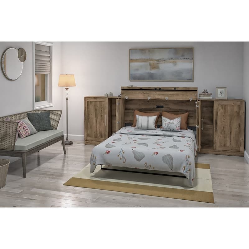 Bestar Pur Cabinet Bed with Two Storage Units