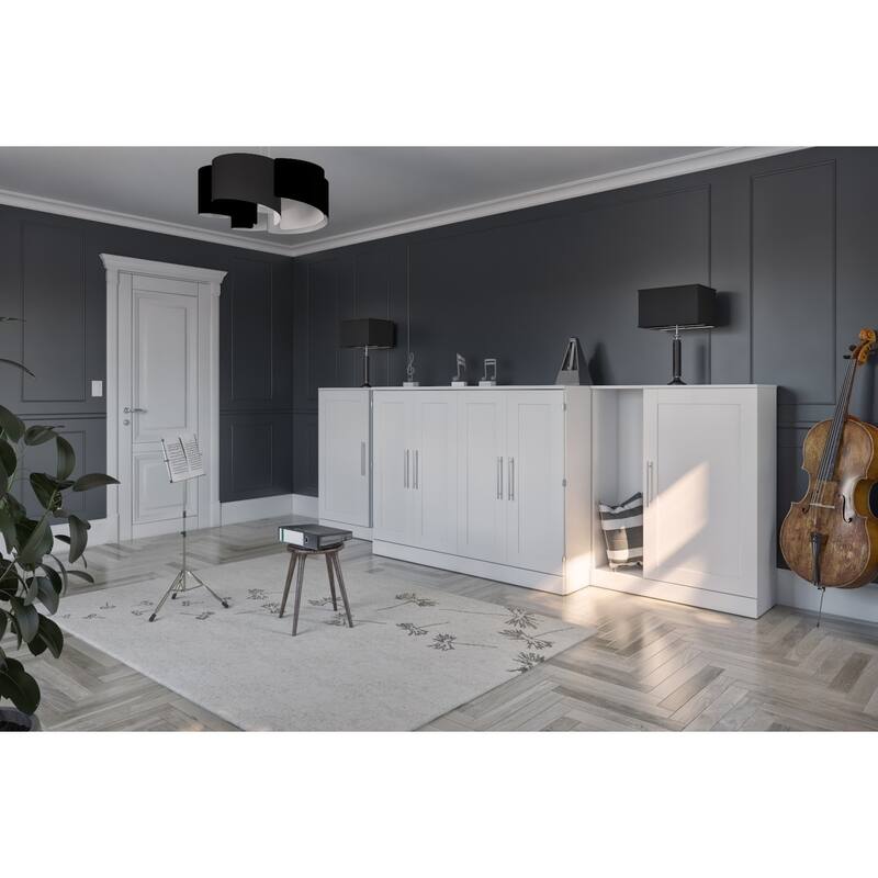 Bestar Pur Cabinet Bed with Two Storage Units