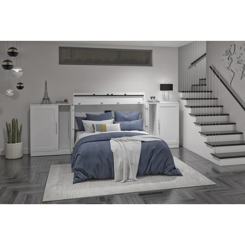 Bestar Pur Cabinet Bed with Two Storage Units