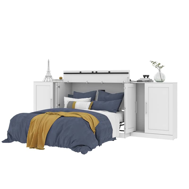 Bestar Pur Cabinet Bed with Two Storage Units