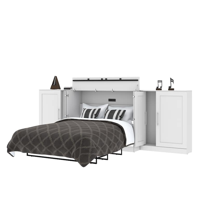 Bestar Pur Cabinet Bed with Two Storage Units