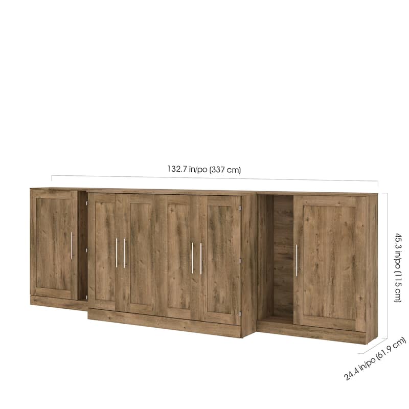 Bestar Pur Cabinet Bed with Two Storage Units
