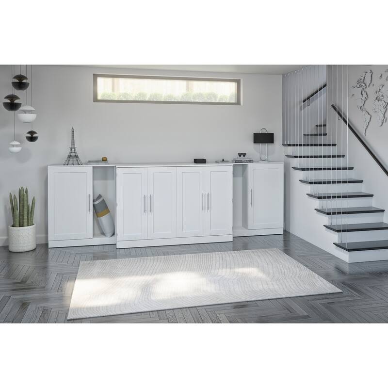 Bestar Pur Cabinet Bed with Two Storage Units