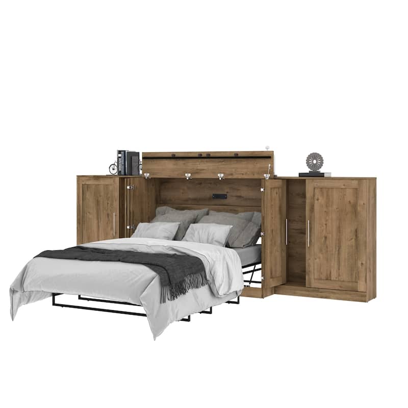 Bestar Pur Cabinet Bed with Two Storage Units