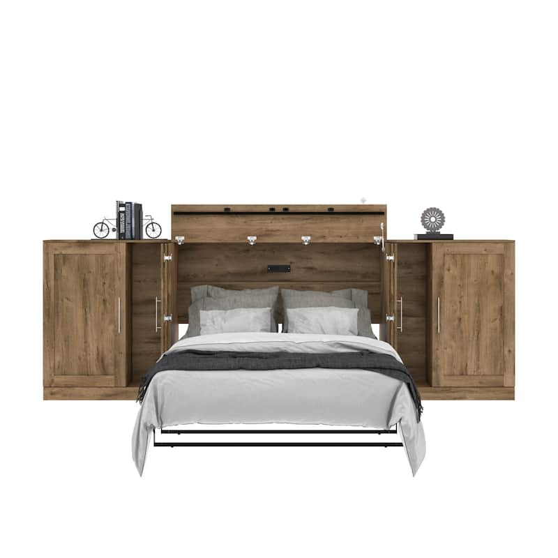 Bestar Pur Cabinet Bed with Two Storage Units