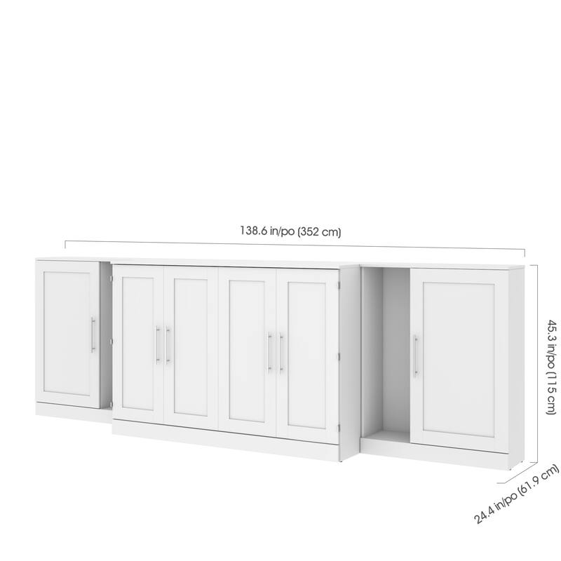 Bestar Pur Cabinet Bed with Two Storage Units