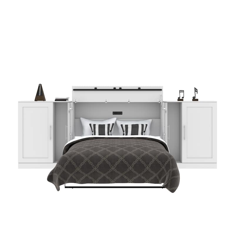 Bestar Pur Cabinet Bed with Two Storage Units