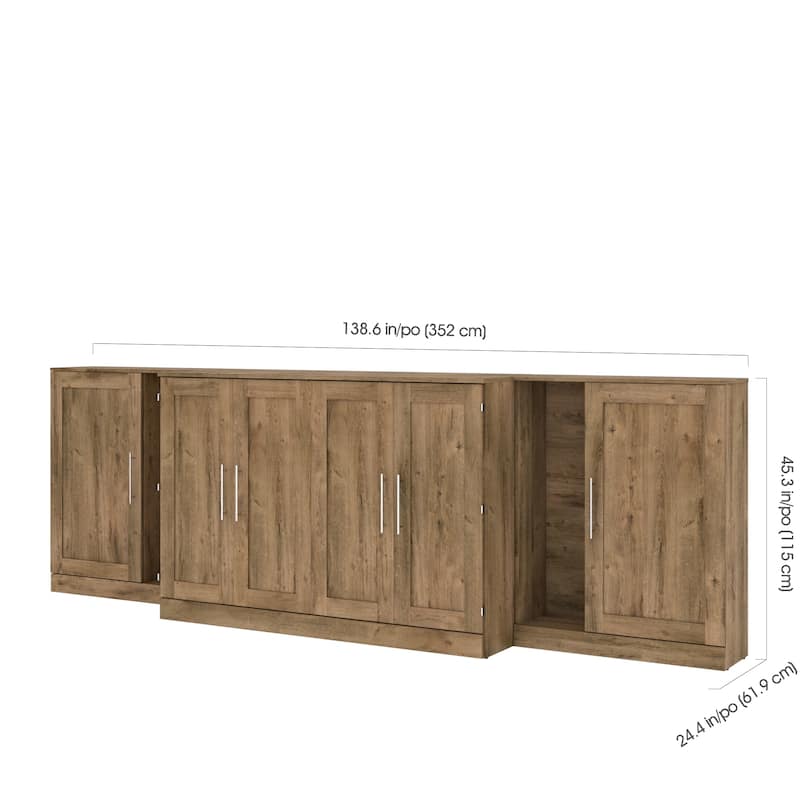 Bestar Pur Cabinet Bed with Two Storage Units