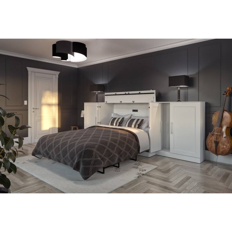 Bestar Pur Cabinet Bed with Two Storage Units