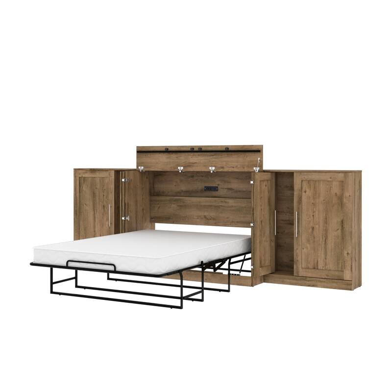 Bestar Pur Cabinet Bed with Two Storage Units
