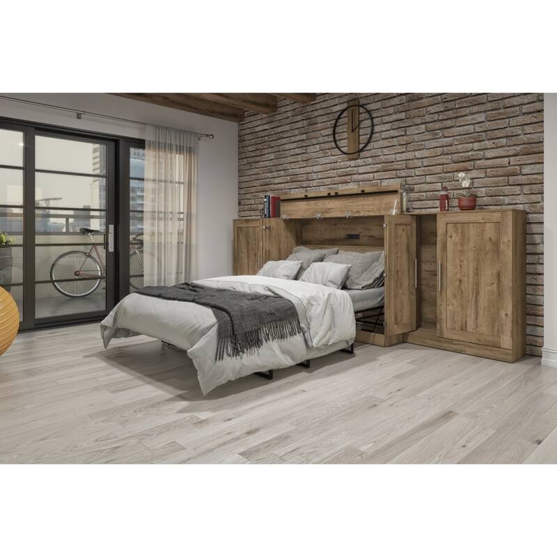Bestar Pur Cabinet Bed with Two Storage Units