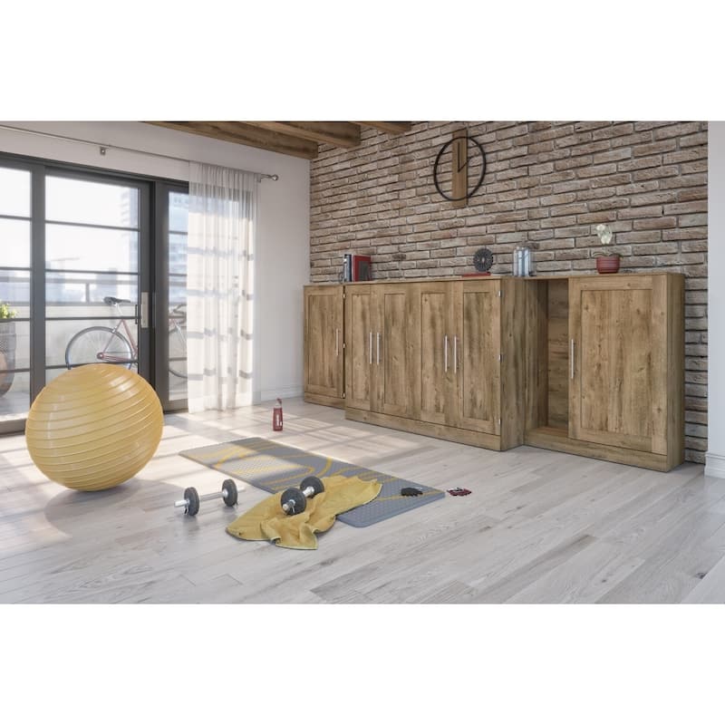 Bestar Pur Cabinet Bed with Two Storage Units