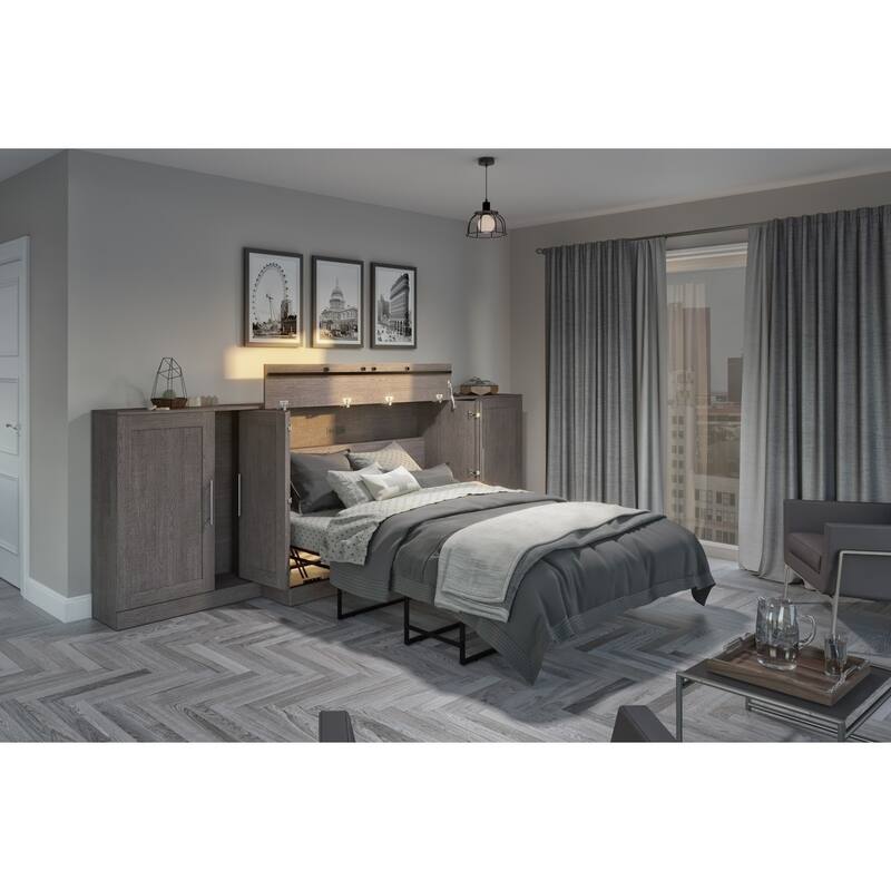 Bestar Pur Cabinet Bed with Two Storage Units