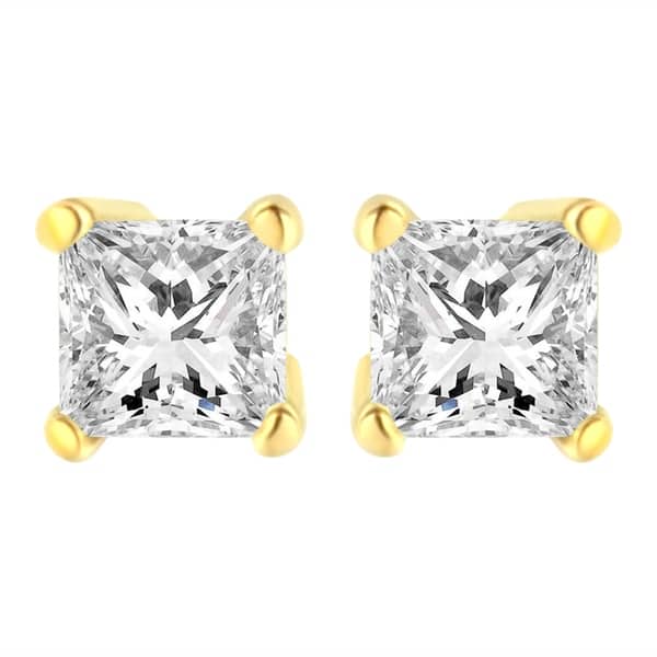 Round Diamond Stud Earrings for Women Set in 14k Solid White Gold with Push Backs Certified by AGS G-H, I1-I2 0.33 